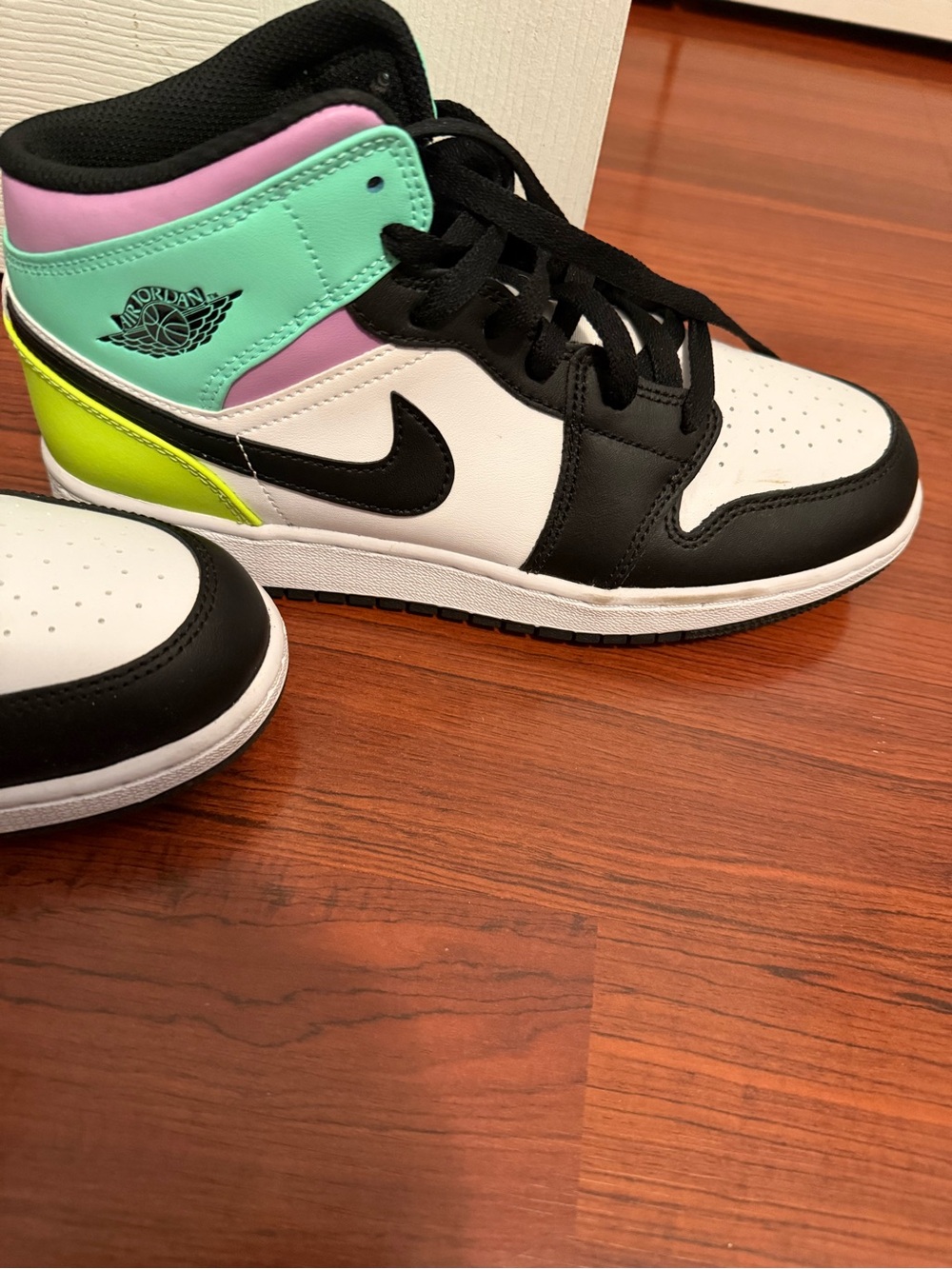 Jordan Kids High-Top Sneakers in Black, White, Mint, Pink, Neon Yellow